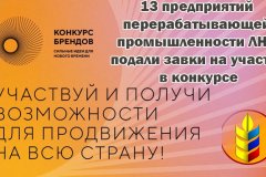 13 предприятий перерабатывающей промышленности Республики подали заявки на участие в конкурсе перспективных брендов России