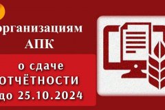 Организациям АПК о сдаче отчетности до 25.10.2024